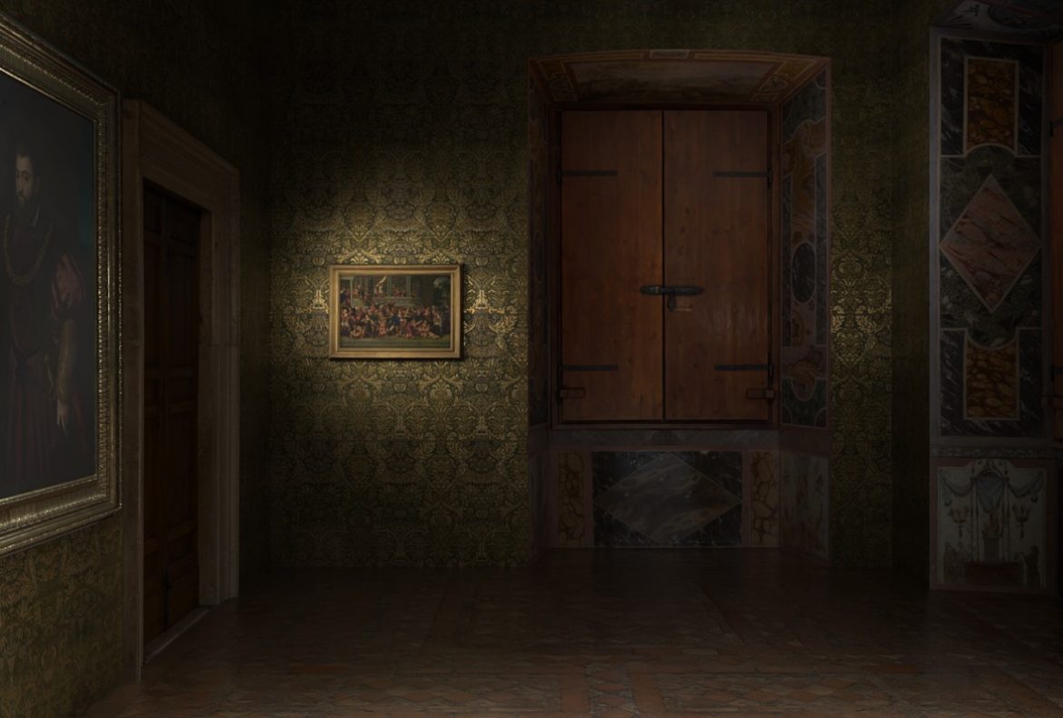 Particolare della ricostruzione digitale del Quarto Camerino di Ippolito d’Este